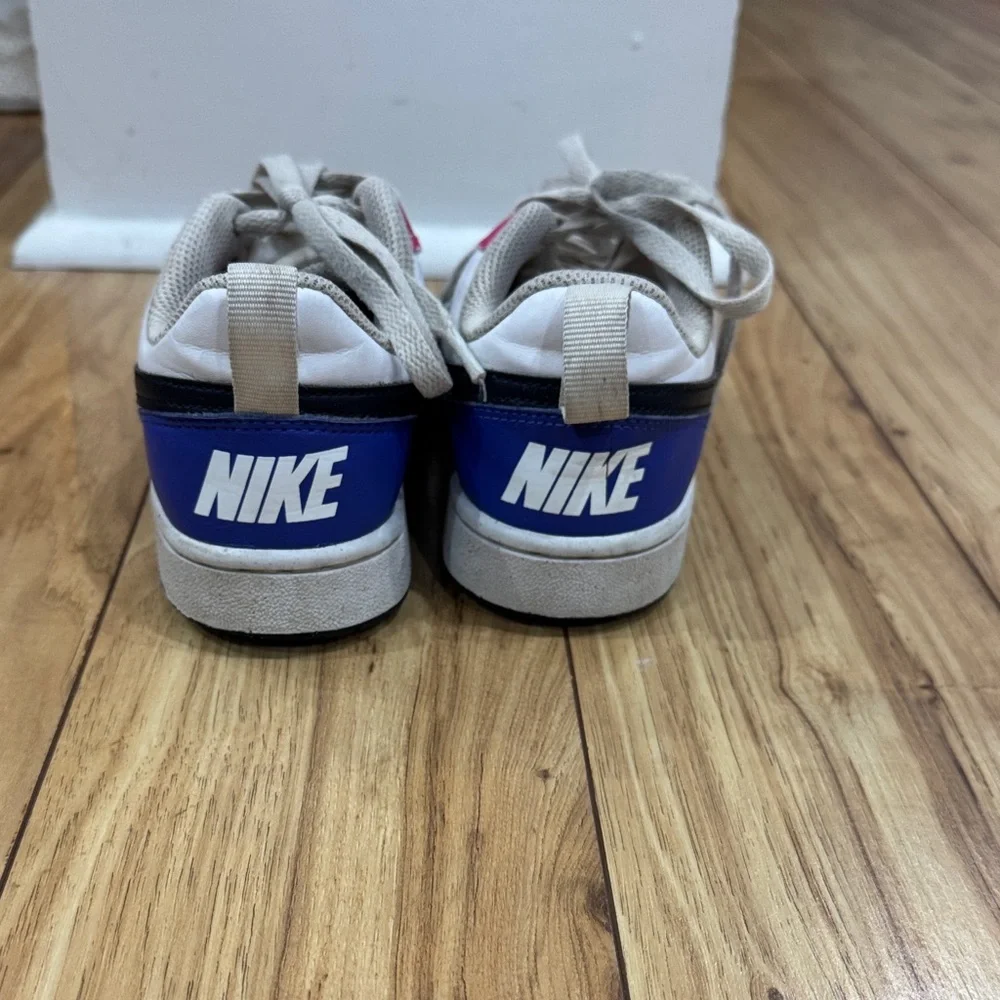 Nike Kids White, Pink, and Green Sneakers